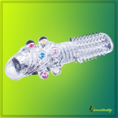 Male Cock Rings Penis Extension With Colourful Beads PES-022