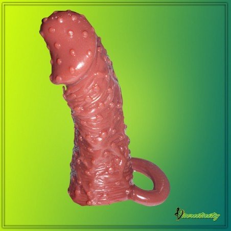 Solid Head Reusable Penis Extension Sleeve chocolate PES-026