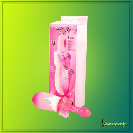Butterfly Clitoris 6 Function Rotation Rabbit Vibrator RV-017