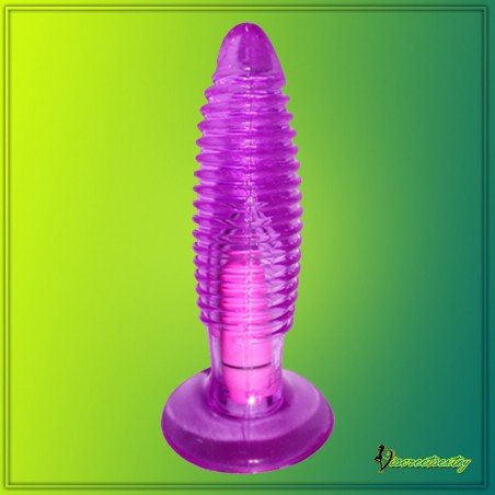 Purple Jelly Anal Vibrating Butt Plug With Suction Cup AD-024