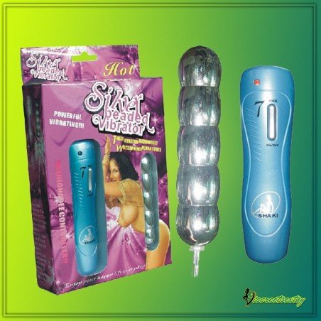 Silver Beaded Anal Vibrator-BIG AD-011