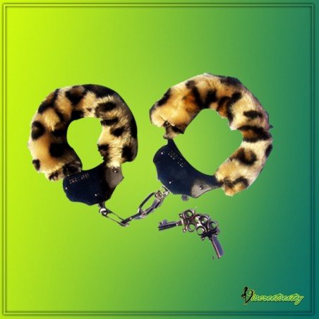 Fetish Fantasy Furry Cuffs in Leopard BDSM-005
