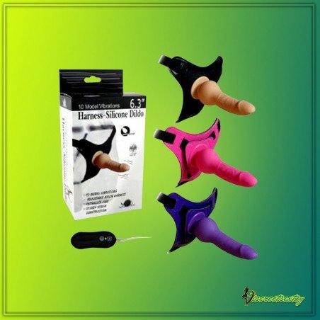 10 Vibrating Modes Strap on Harness Silicone Dildo SO-013